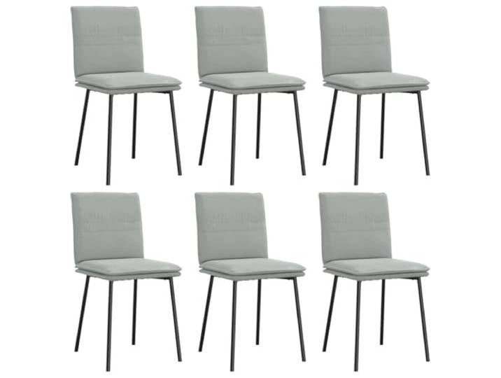 KUTYWEXFM 6er Set Esszimmerstühle Hellgrau Samt Polsterstuhl Metall Eleganter Samtsessel im 6er Set mit dicker Schaumstoffpolsterung für Esszimmer, Wohnzimmer und Gästezimmer.