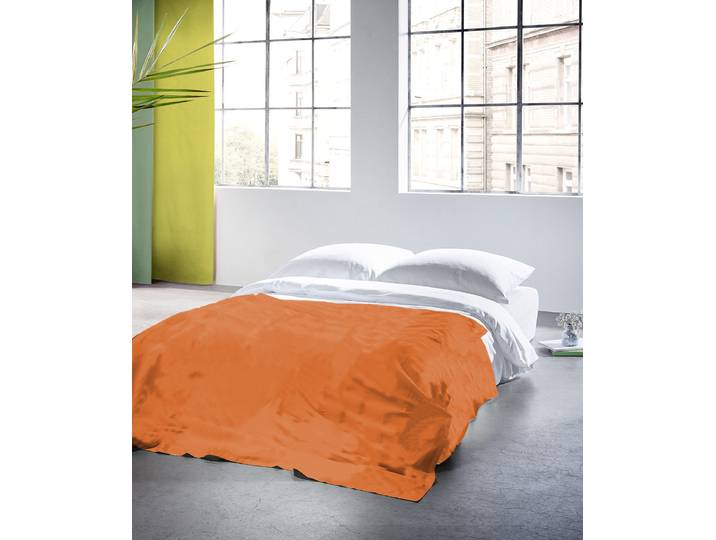 Plaid FLEURESSE Plaid , orange, B:180cm L:270cm, Baumwolle, Leinen, Wohndecken, Plaid, Halbleinen, in Gr. 180x270 cm, Plaid