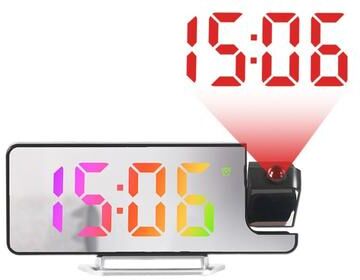 Universal Stock Lumi View Projection Alarm Clock With Ceiling Display, Temperature & Adjustable Brightness multicolor Light