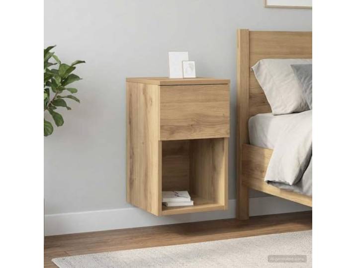 YUTAASU Bettschrank 2er Set Artisan-Eiche 29 x 31,5 x 49 cm Holzwerkstoff, Stabile Konstruktion, Kompakte Größe, Montage erforderlich