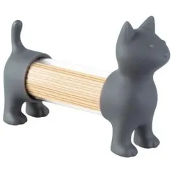 Balvi Zahnstocher-Spender, Salz-/Pfefferstreuer - Katze grau, Küchen Organizer, Grau