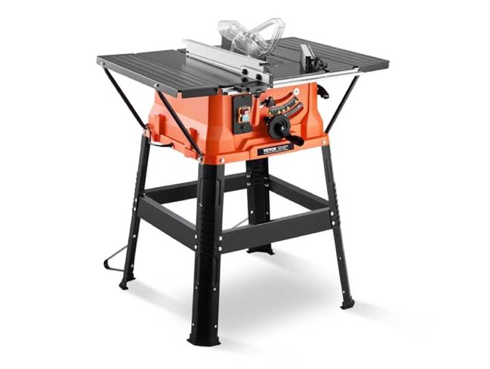 VEVOR Scie Circulaire sur Table\, 254 mm\, Scie à Table avec Support Compacte Portable 1800 W\, Capacité de Coupe Maximale 200 mm\, 4800 tr/min\, Lame de Scie 24 Dents\, pour Fabrication Meubles Menuiserie