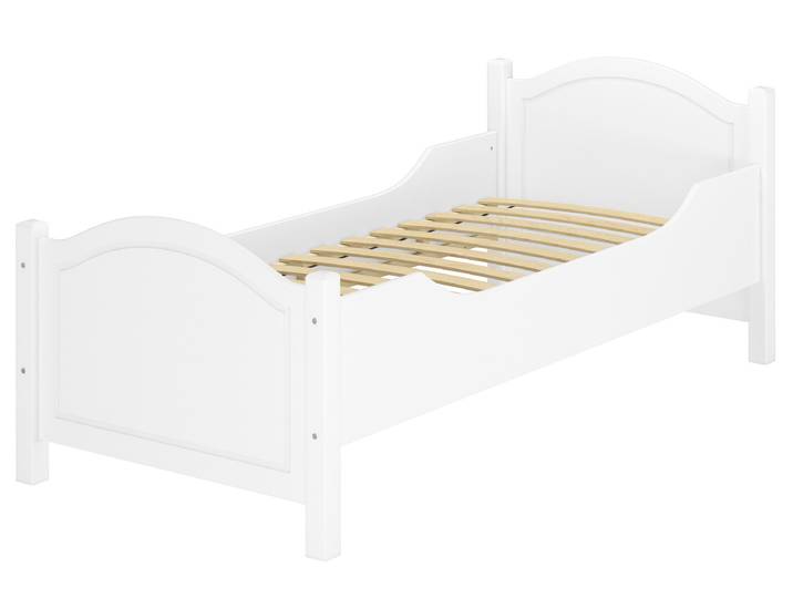 Weißes Seniorenbett 100 x 200 cm Extra Hoch Einzelbett Kieferholz