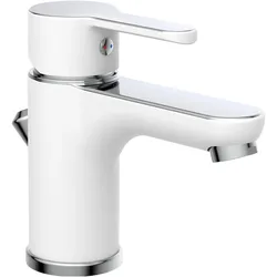 Eisl, Duscharmatur + Badewannenarmatur, Wasserhahn Bad DIZIANI Waschtischarmatur Weiss Chrom Einhebelmischer Mischbatterie NI075DINWCR