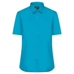 Damenbluse Poplin Kurzarm JN679, türkis, Größe XS - türkis - XS