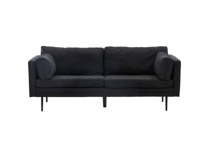 Livetastic 2-Sitzer-Sofa, Schwarz, Metall, Füllung: Schaumstoff, 203x84x90 cm, Wohnzimmer, Sofas & Couches, Sofas, 2-Sitzer Sofas