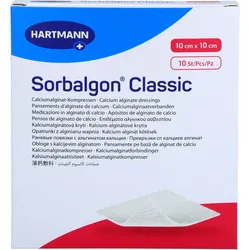 Sorbalgon Classic 10x10 cm Calciumalginat-Kompr. 10 ST