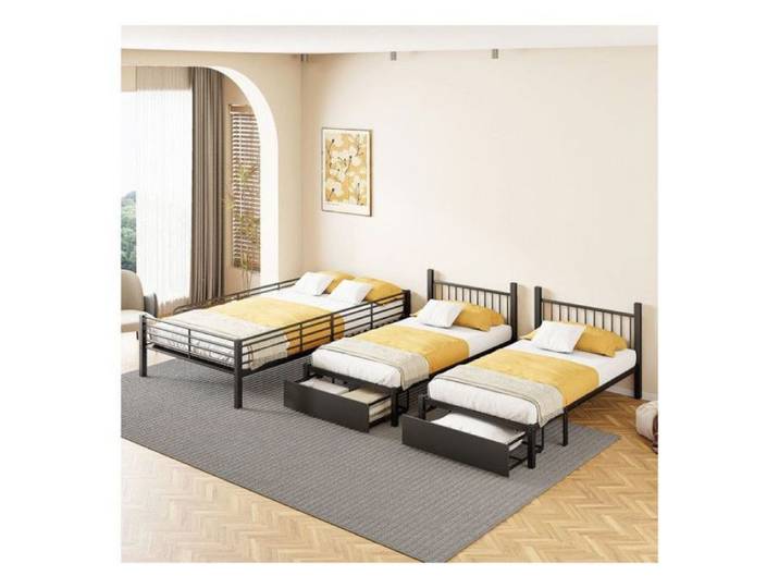 Lit superposé modulable 140/90x200cm structure métallique résistante rangements intégrés design élégant et fonction LITS SUPERPOSES