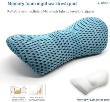 Multicon Wholesale Hub Interior Accessories Bed, Support Pillow Foam, Breathable Memory Cushion, Sleeping Pillow Car Seat, Waist Pillow Lumbar blue