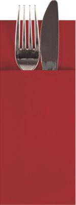 Bestecktaschen Papstar "Airlaid", 5 x 100 Stk., B 85 x H 200 mm, 1/8 Falz, Airlaid, bordeaux
