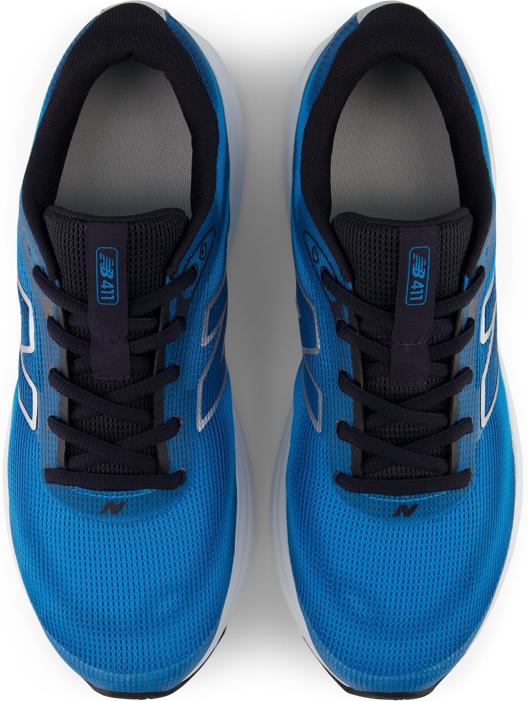 Laufschuh NEW BALANCE "411", Herren, Gr. 42, blau (altitude, north sea, schwarz night), Synthetik, Textil, Schuhe Laufschuh, convient aux adultes, semelle extérieure en caoutchouc altitude, north sea, schwarz night 42