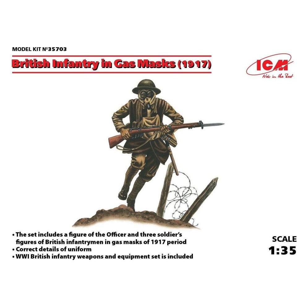ICM British Infantry in Gas Masks(1917)4 Figu (35703)