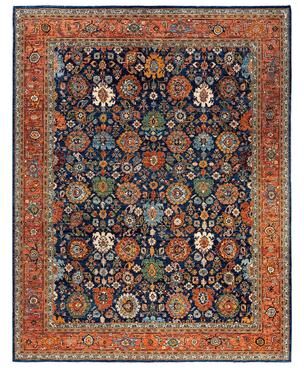 Overton "Serapi One-of-a-Kind Hand-Knotted Area Rug - Blue, 9' 2"" x 11' 9"" - 9' 2"" x 11' 9"""