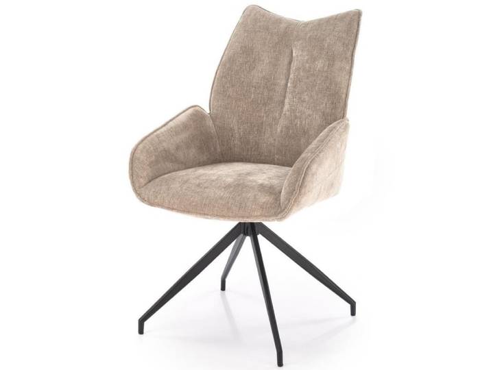 Chaise design pivotante en tissu de polyester beige