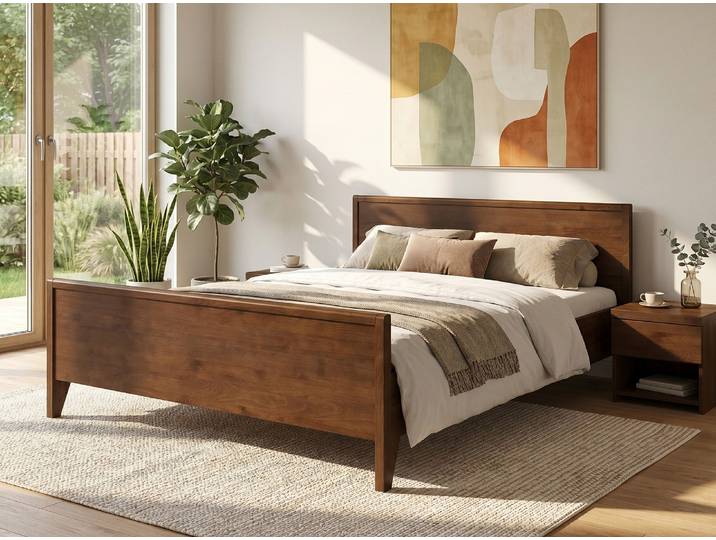 Bett Kernbuche Dunkel „Katja“ 180 x 190 cm Massivholz Buche Dunkel