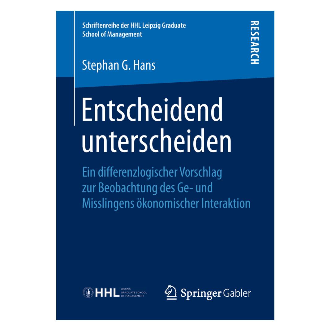 Springer Entscheidend unterscheiden (Deutsch, Softcover, Stephan G Hans) (56000046)