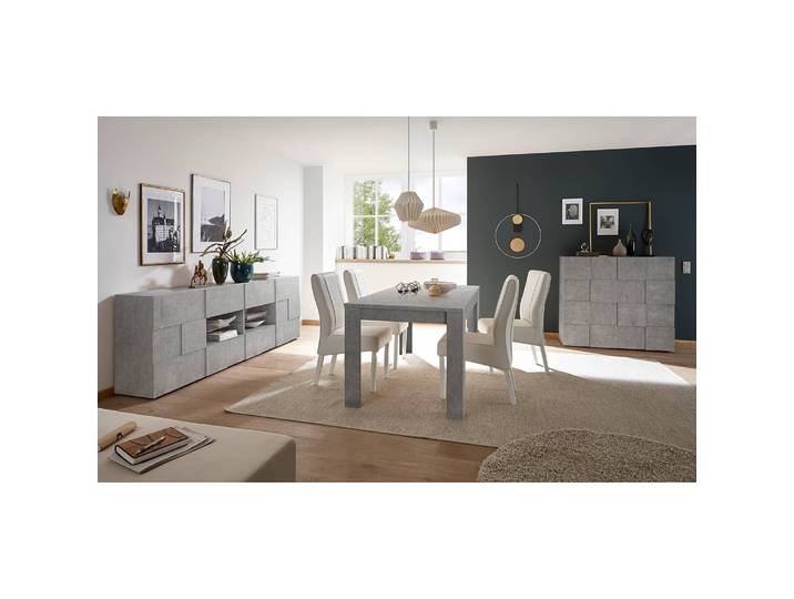 Buffet haut Dama I 121 x 111 x 42cm Gris/Imitation béton
