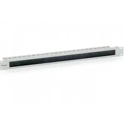 EQUIP Kabeldurchführungspanel, 1U Brush Panel, Blindblende mit Bürsteneinsatz, 19", 1HE, schwarz