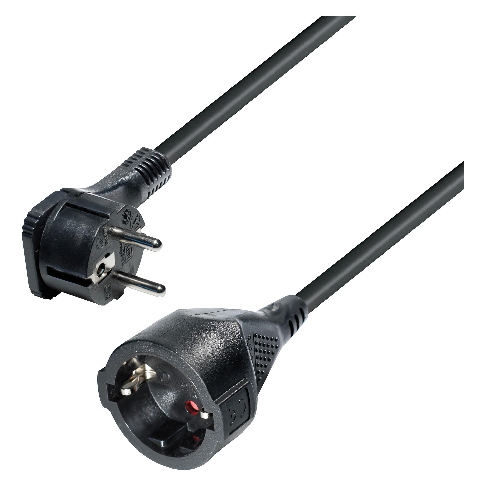 Maxtrack Schutzkontakt-Flachstecker - Verlängerungskabel mit Winkelstecker (2 m, CEE 7/4) (NV 55-3)