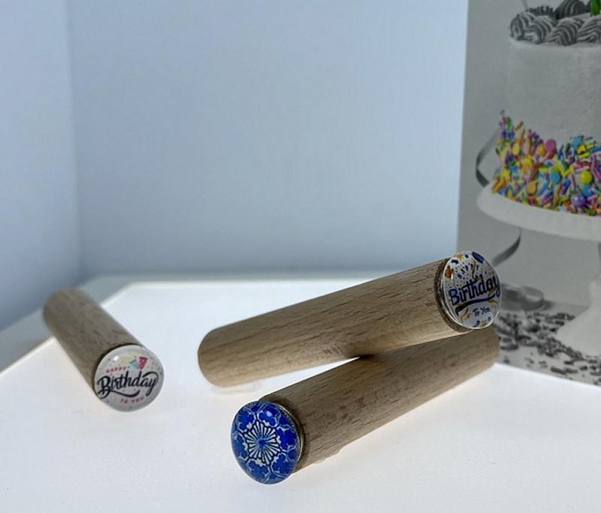 High5Wood Kaartpin Happy Birthday fotohouders set van 4