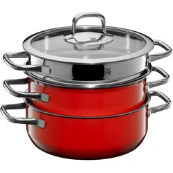 WMF Kochtopf Set FUSIONTEC COMPACT rot, Pfannenset + Topfset, Rot