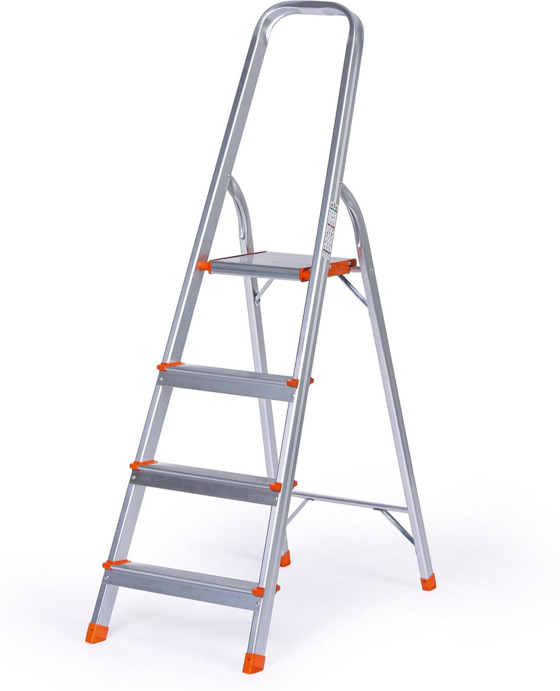 B2B Partner Einseitige Aluminium-Stufen, 1x4 Stufen, Höhe 0,85 m