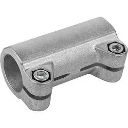 ROHRVERBINDER GERADE, FÜR RUNDROHRE, A=40,17, L=120, FORM:B, ALUMINIUM GLEITGESCHLIFFEN, KOMP:STAHL VERZINKT