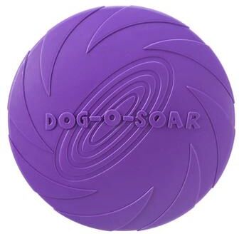 Inspire Select Interactive Silicone Flying Saucer Dog Toy Chew Resistant Flying Disc For Puppy Training, Fetch & Outdoor Play purple m