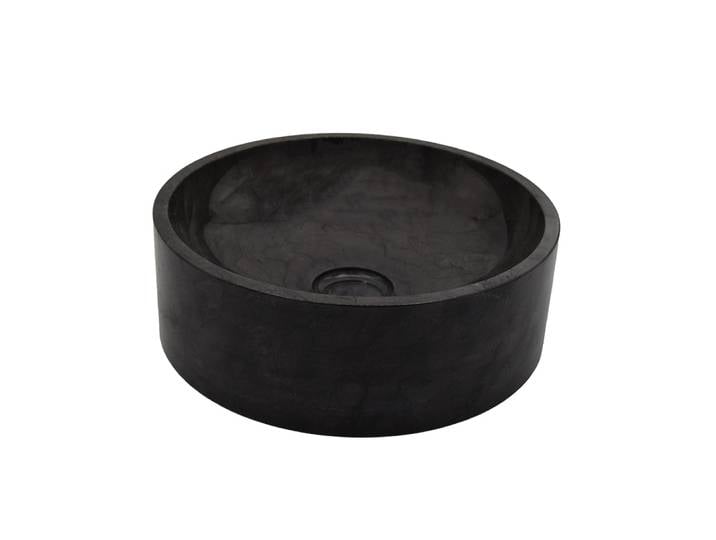Vasque ronde à poser en marbre noir