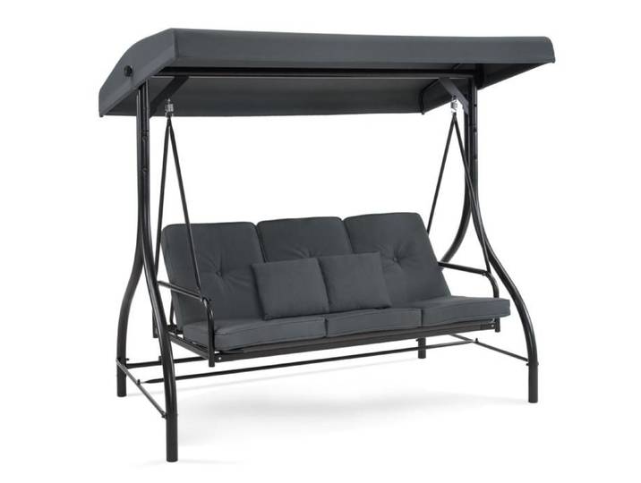 M MCombo Balancelle hollywoodienne avec Fonction de Couchage 4088DEY balancelle de Jardin 3 Places résistante aux intempéries