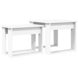 vidaXL Kaffeetisch Set 2 pcs Weiß Holzwerkstoff