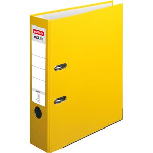 Herlitz Ordner 5481304 maX.file protect, PP, A4, 8cm, Kunststoffordner, gelb