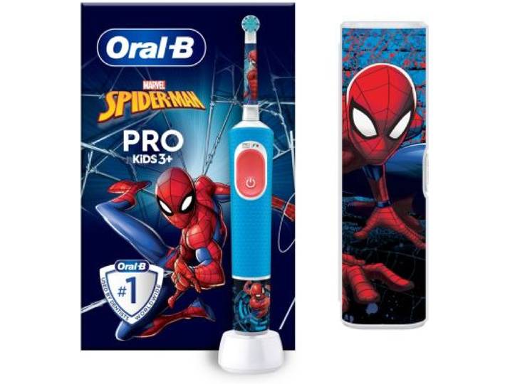 Oral-B - Brosse À Dents Électrique Vitality Pro Kids Spiderman + Etui De Voyage