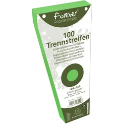 Exacompta Packung mit 100 Trennstreifen, gelocht, trapezförmig aus Recycling-Papier 180g/qm, 105x240mm - Forever
