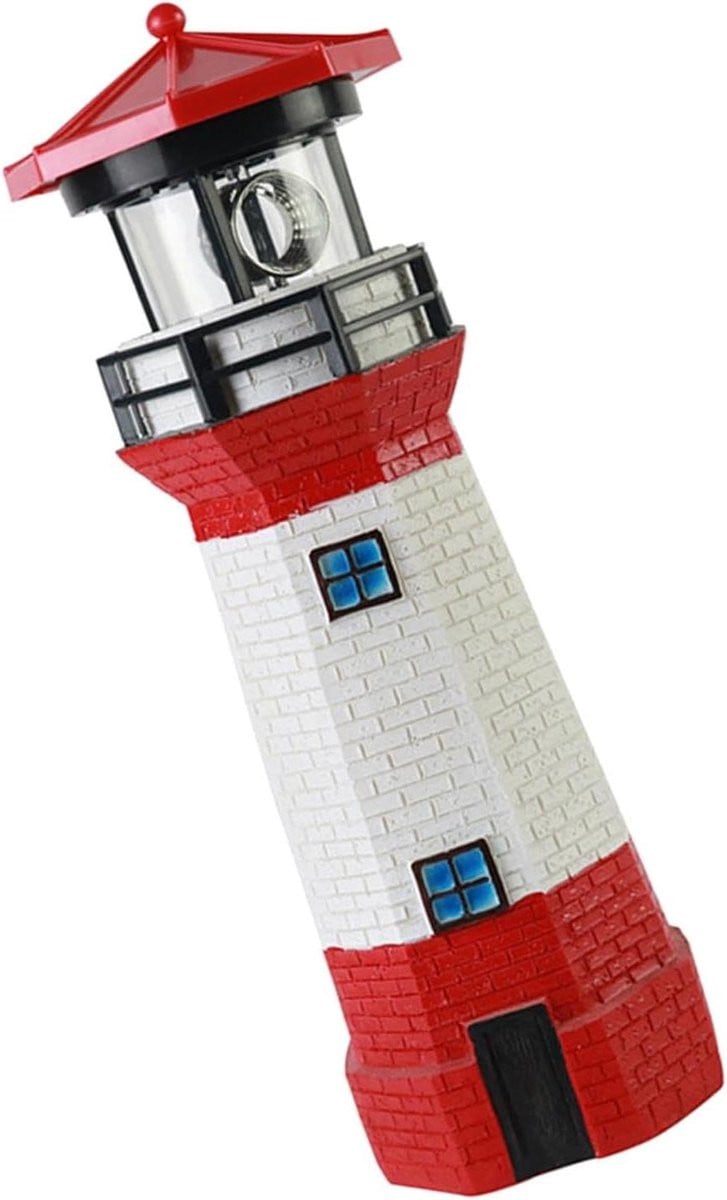 Rode Solar Vuurtoren Decoratieve LED Tuinlamp met Dag-Nacht Sensor