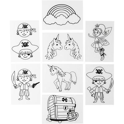 Creativ Company Plastikschrumpfplatten mit Motiven, Blatt 10,5x14,5 cm, Dicke 0,3 mm, 36 Blatt