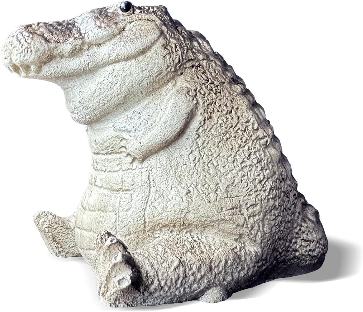 Mini Alligator Beeldje - Krokodil Figuur van Hars - Voor Binnen- en Buitendecoratie