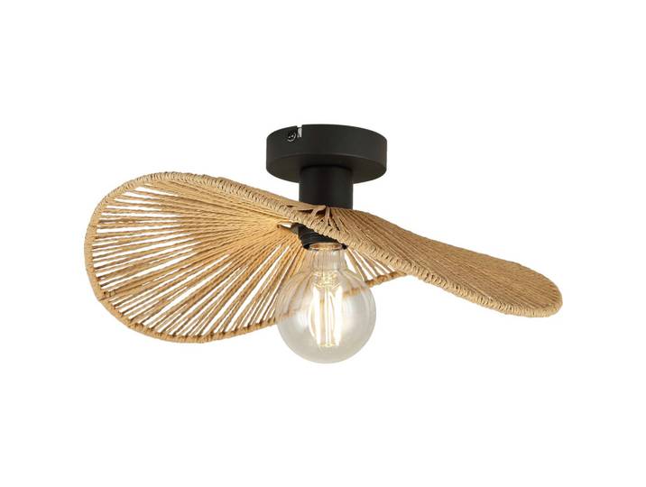Deckenleuchte BLI in Schwarz/Natur max. 25 Watt Deckenlampe