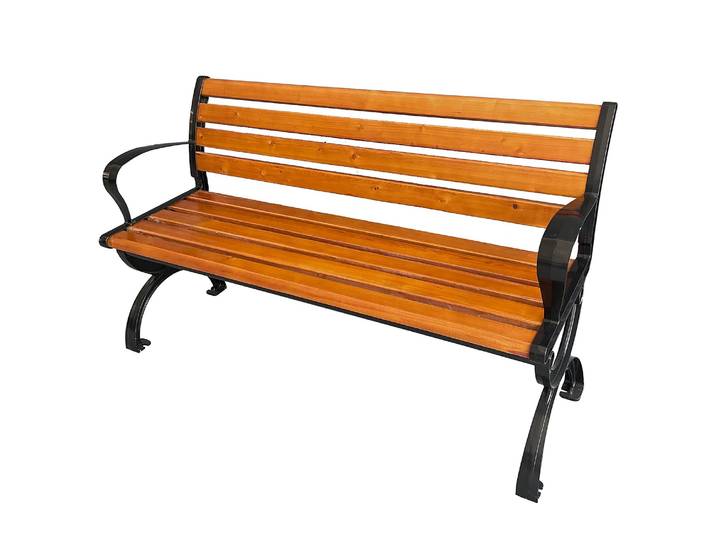 Gartenbank Norwich Gusseisen, pulverbeschichtet Tanne Massiv, lackiert Schwarz/Braun 51 x 72 x 120cm
