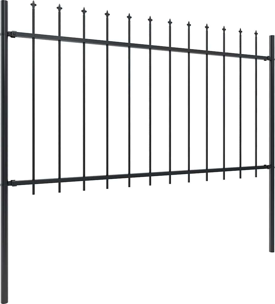 vidaXL Clôture de jardin avec dessus en forme de lance 1673x100cm noir