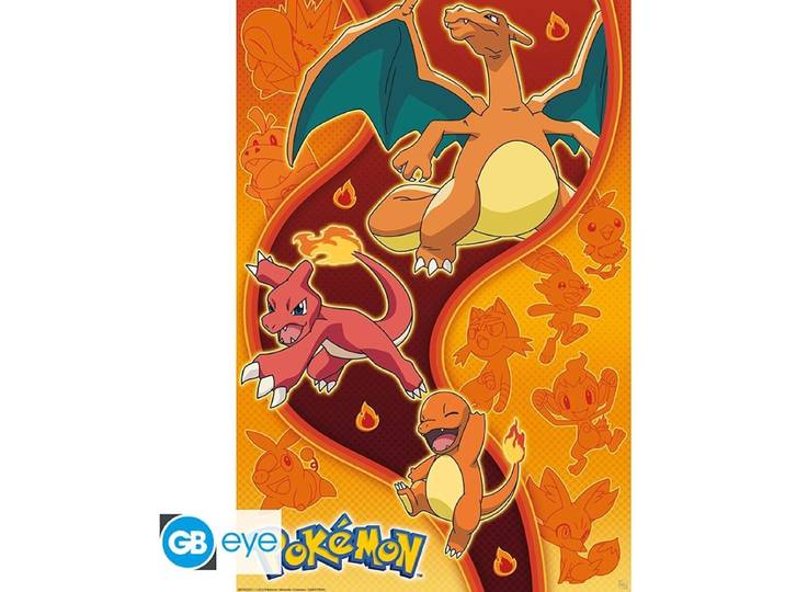 Pokémon Fire Starters Unisex Poster - meerkleurig - Standard