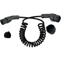 InLine, Elektroauto Ladekabel, EV Spiral-Autoladekabel (Typ 2, 22 kW, 32 A, 3 m)
