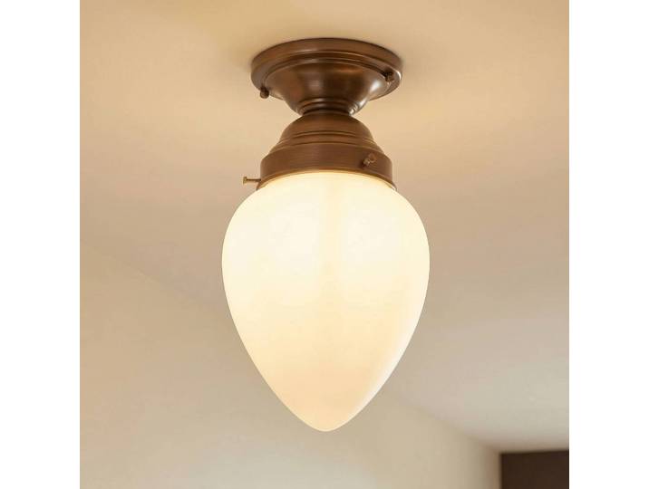 Plafondlamp BILL, dimbaar, brons / oud-messing, Hal, Messing, plafondlamp