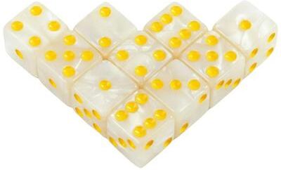 Uplift Essentials 6 Sided Marble Acrylic D6 Dice Set (16mm) white