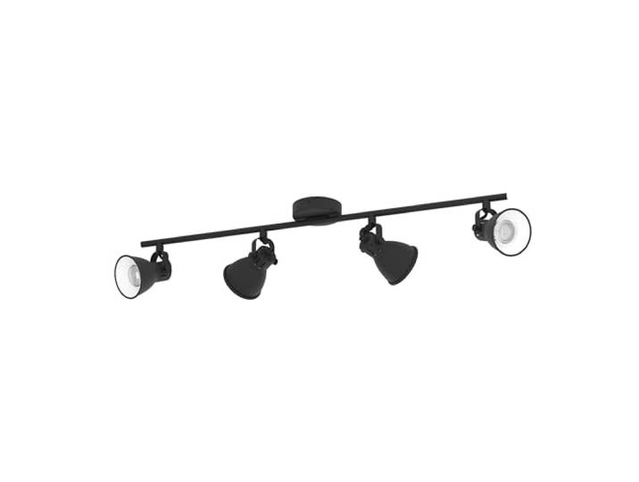 Eglo Plafonnier Seras 1\, lampe de plafond 4 flammes style industriel classique\, projecteur en acier\, lampe de salon noire\, lampe de cuisine\, spots avec douille GU10