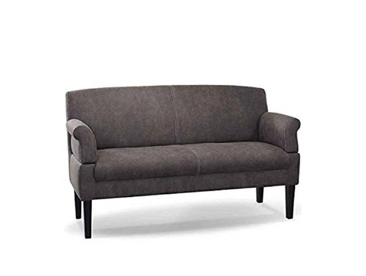 CAVADORE 3-Sitzer Küchensofa Malm, Sitzbank für Küche oder Esszimmer in Lederoptik, Inkl. Armteilverstellung, Federkern und moderner Kontrastnaht, 182 x 97 x 78, Mikrofaser: grau