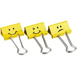 RAPESCO Foldback-Klammern »Emoji«, 32mm, farbig, 20 Stück gelb, 3.2 cm