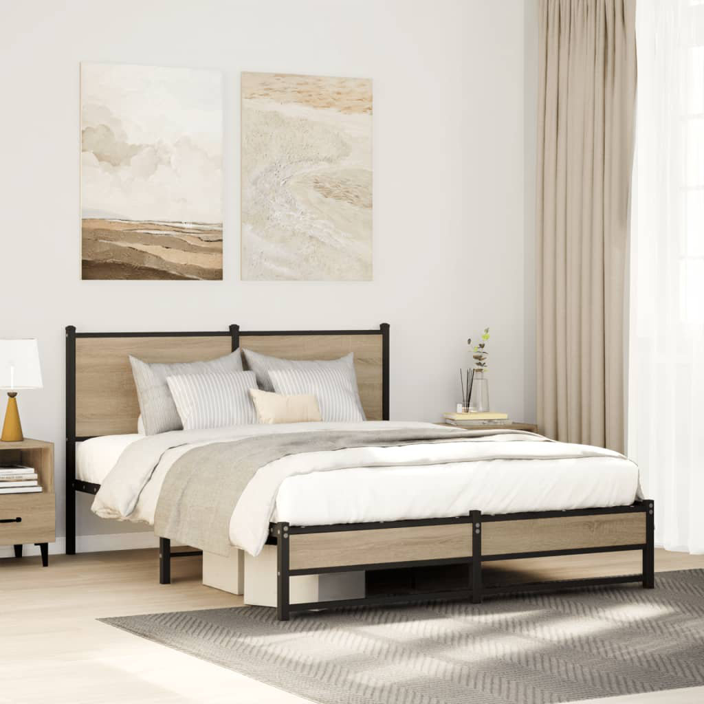 Borough Wharf Caiden Bed Frame Sonoma Oak 140 x 200 cm