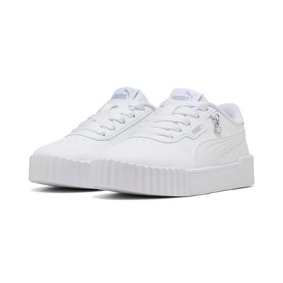 Sneaker PUMA "CARINA 30 CHARM PS", Mädchen, Gr. 33, Textil, puma weiß, puma silber, Synthetik, Schuhe Sneaker