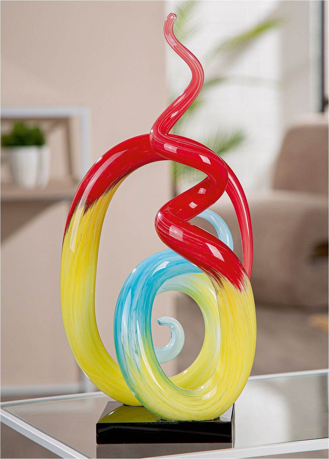 Skulptur GILDE "Skulptur Pandora mehrfarbig", mehrfarbig, B:21cm H:37cm T:10cm, Glas, Dekofiguren, Skulptur, Glaskunst Skulptur dekoratives Kunstobjekt fantasievolle Deko mehrfarbig B/H/T: 21cm x 37cm x 10cm